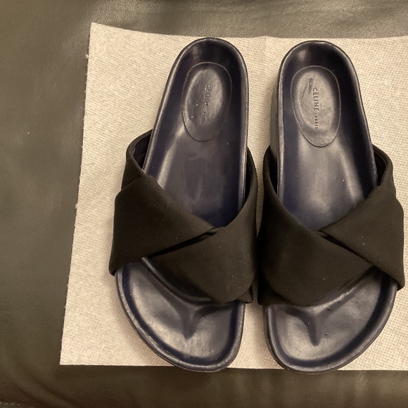 CELINE TWIST SANDALS Black/Blue Size 39 Made in Italy. - Picture 1 of 5
